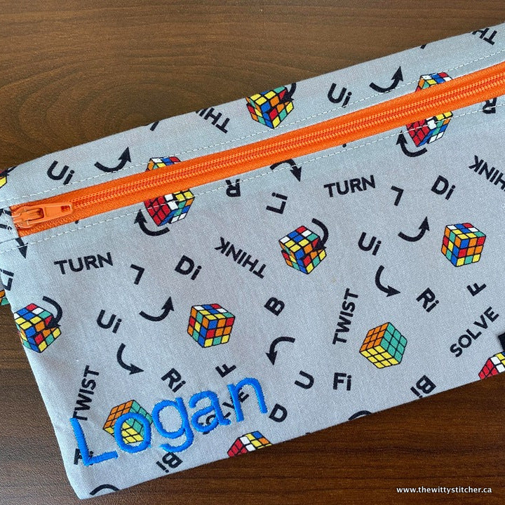 LAST CALL! Zippered Fabric Pouch - RUBIX CUBE - Only 3 Double Zips LEFT!