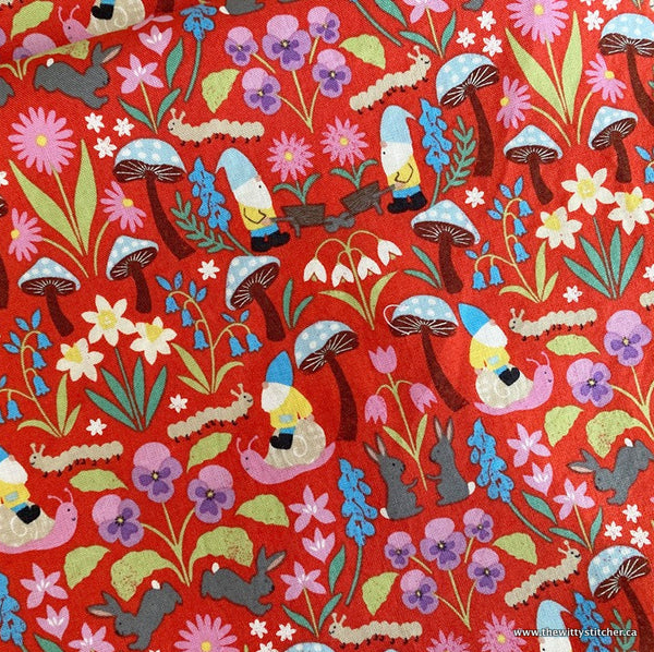 LAST CALL! Cotton Face Mask - RED GNOMEY SPRING - Only 5 Left!