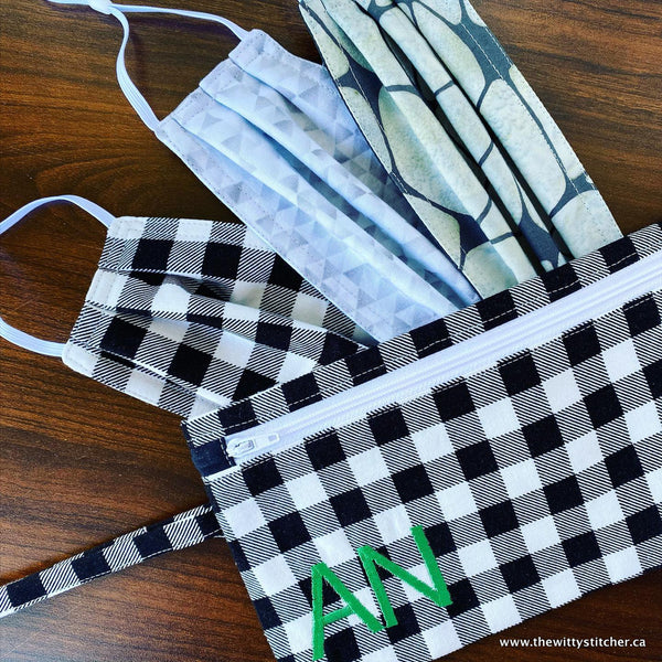 Cotton Face Mask - BLACK & WHITE CHECK