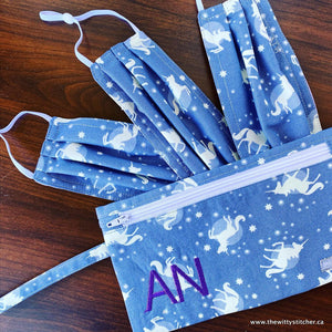 LAST CALL! Zippered Fabric Pouch - GLOW-IN-THE-DARK UNICORNS - Only 4 LEFT!