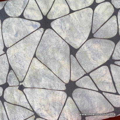Zippered Fabric Pouch - CRACKLED GREY