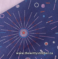 Zippered Fabric Pouch - NAVY STARBURST - Only 3 Single Zips Left!