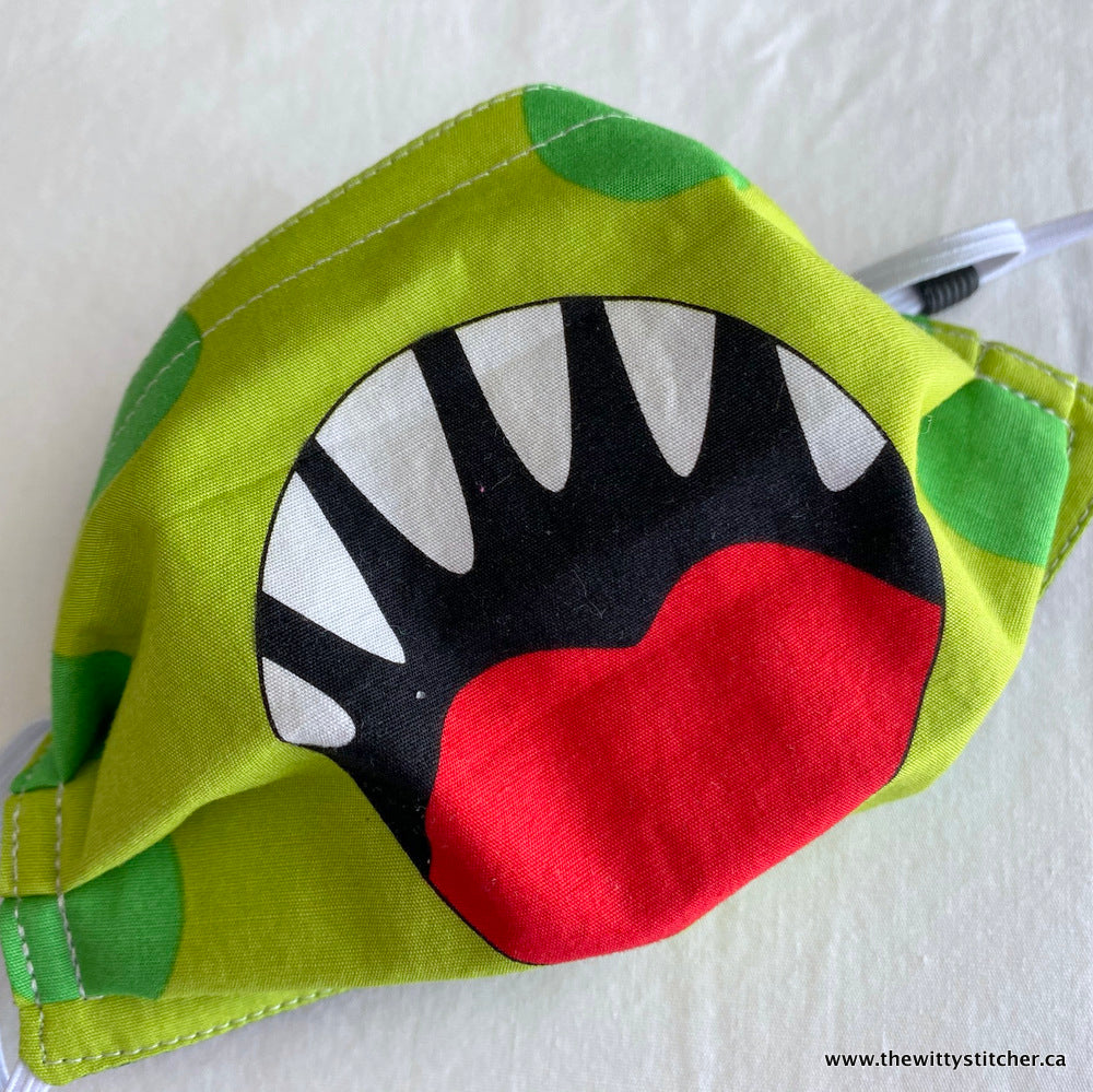Fun Critters Face Mask - GREEN MONSTER Kids' Size SMALL