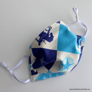NOVELTY Cotton Face Mask - BLUE RODEO