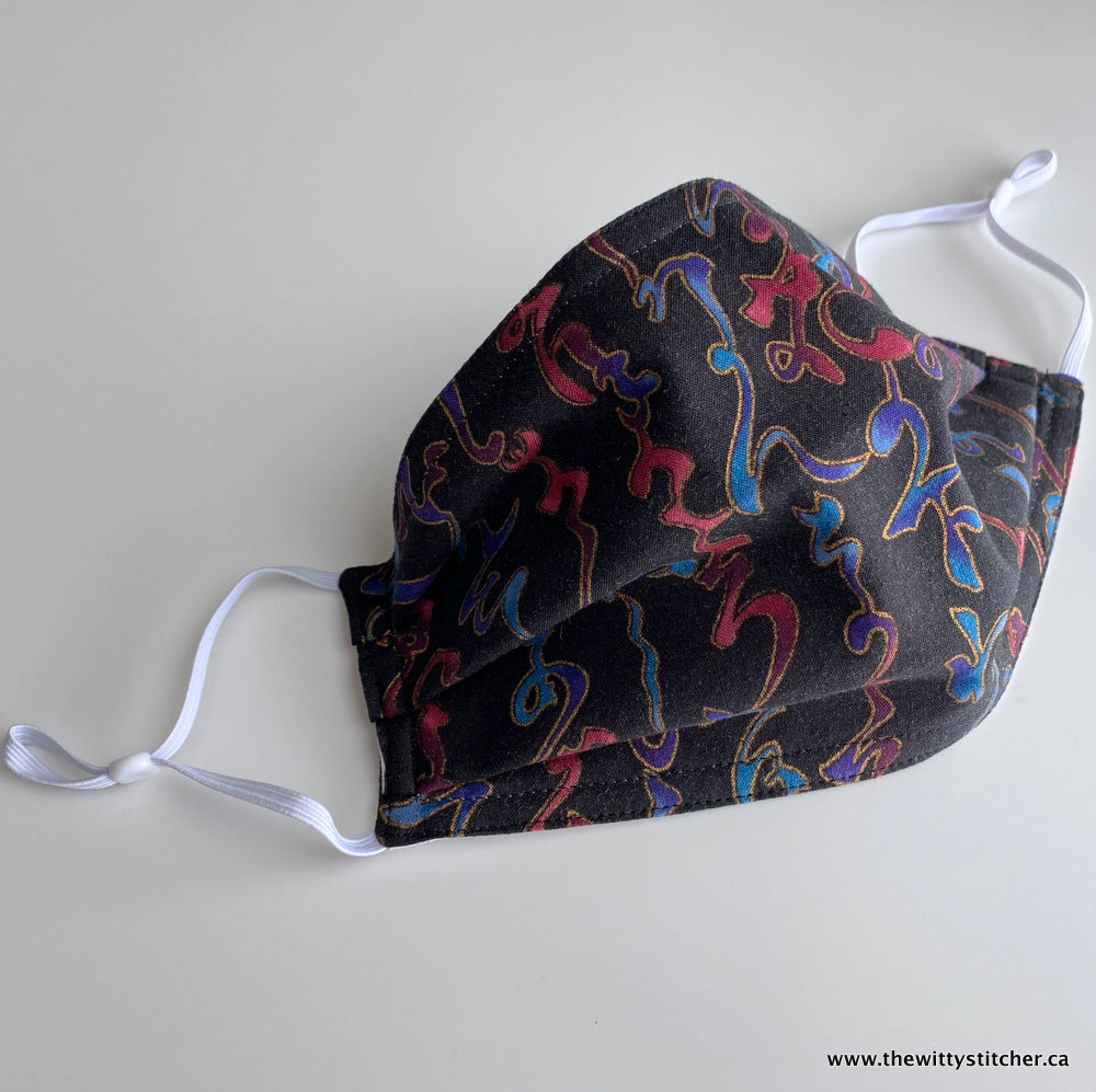 LAST CALL! Cotton Face Mask - SQUIGGLES - Only 4 Left!