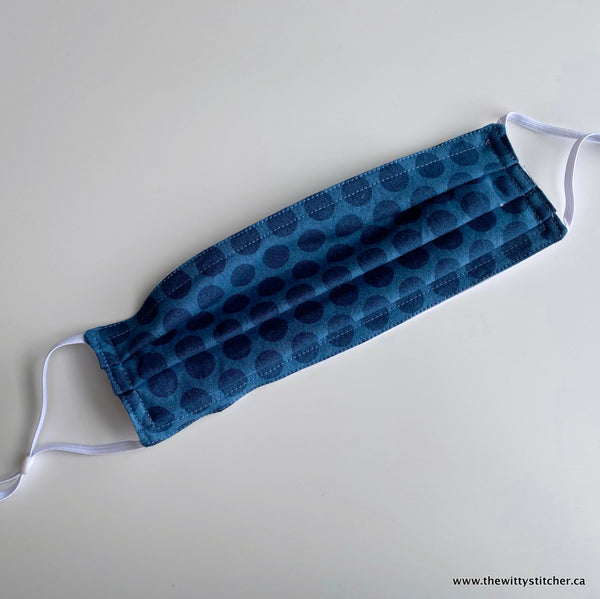 Cloth Face Mask - NAVY BIG DOTS