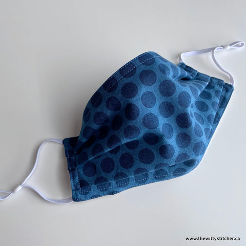 Cloth Face Mask - NAVY BIG DOTS
