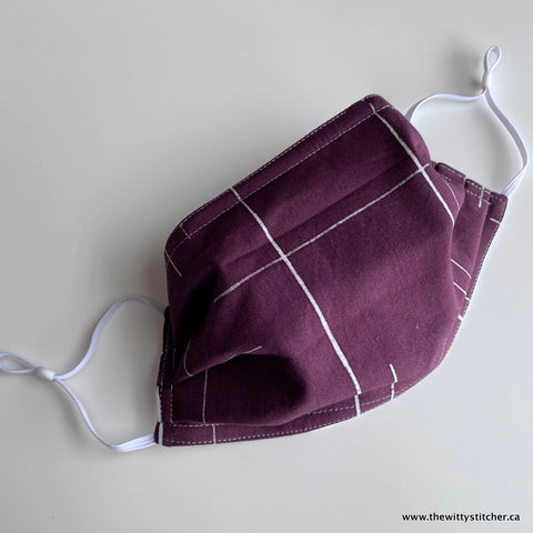 Batik Face Mask - MAROON LINEAR