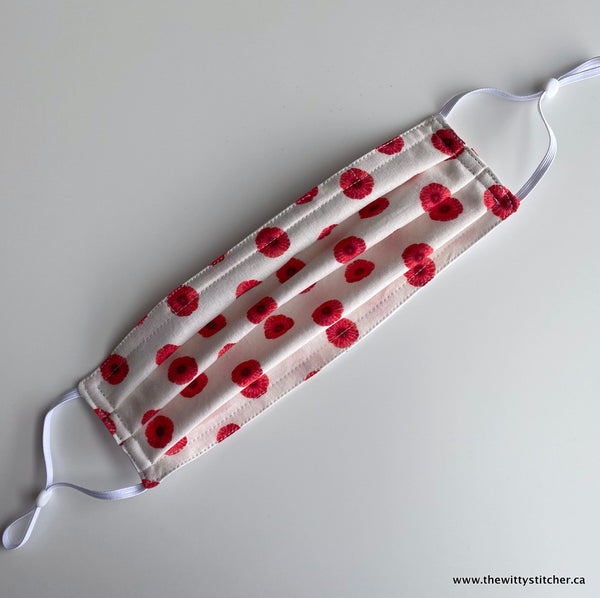 LAST CALL! Oh CANADA! Cloth Face Mask - POPPIES - Only 2 Kids Medium Left!