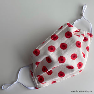 LAST CALL! Oh CANADA! Cloth Face Mask - POPPIES - Only 2 Kids Medium Left!