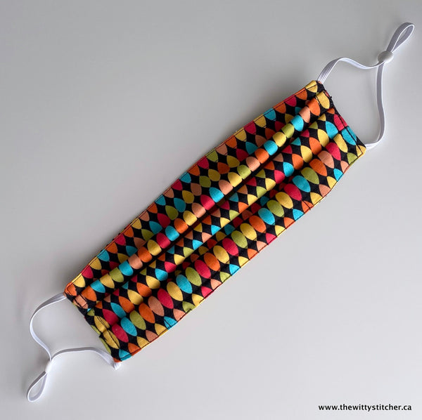 NOVELTY Cloth Face Mask - BEADS & STRIPES - Reversible!