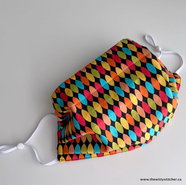 NOVELTY Cloth Face Mask - BEADS & STRIPES - Reversible!