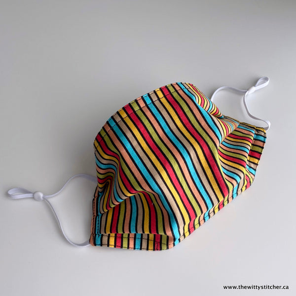 NOVELTY Cloth Face Mask - BEADS & STRIPES - Reversible!