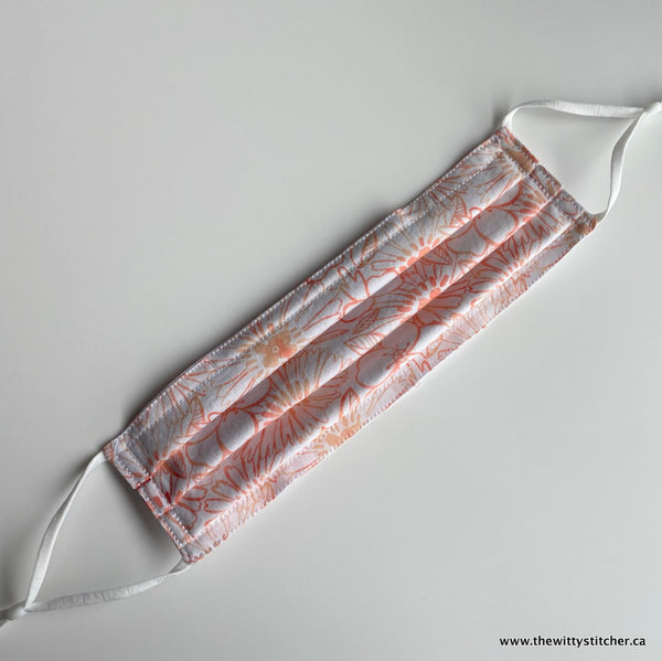 LAST CALL! BATIK Cloth Face Mask - PEACH STELLA - Only 5 Left!