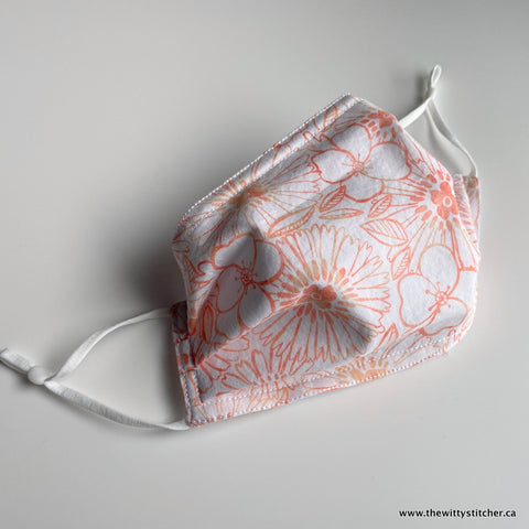 LAST CALL! BATIK Cloth Face Mask - PEACH STELLA - Only 5 Left!