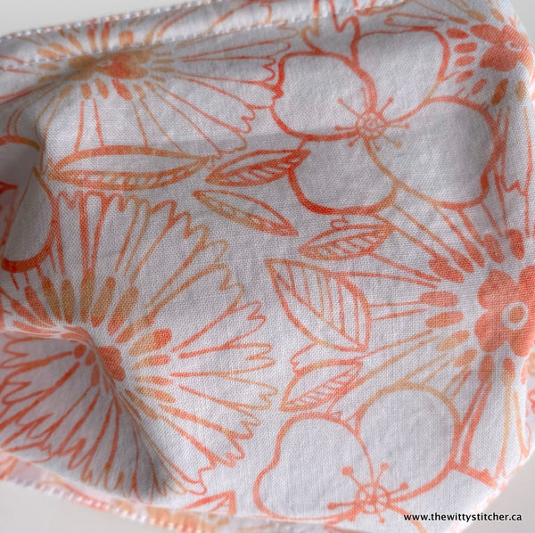 LAST CALL! BATIK Cloth Face Mask - PEACH STELLA - Only 5 Left!