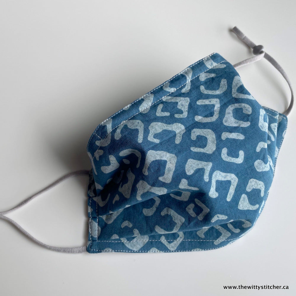 BATIK Cloth Face Mask - DENIM SQUARES