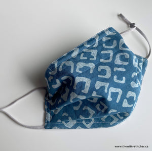 BATIK Cloth Face Mask - DENIM SQUARES