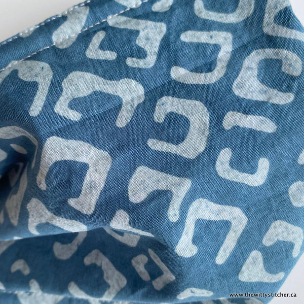 BATIK Cloth Face Mask - DENIM SQUARES