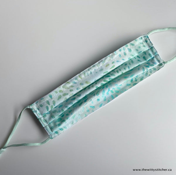 LAST CALL! BATIK Cloth Face Mask - AQUA STARBURST - ONLY 2 LEFT!