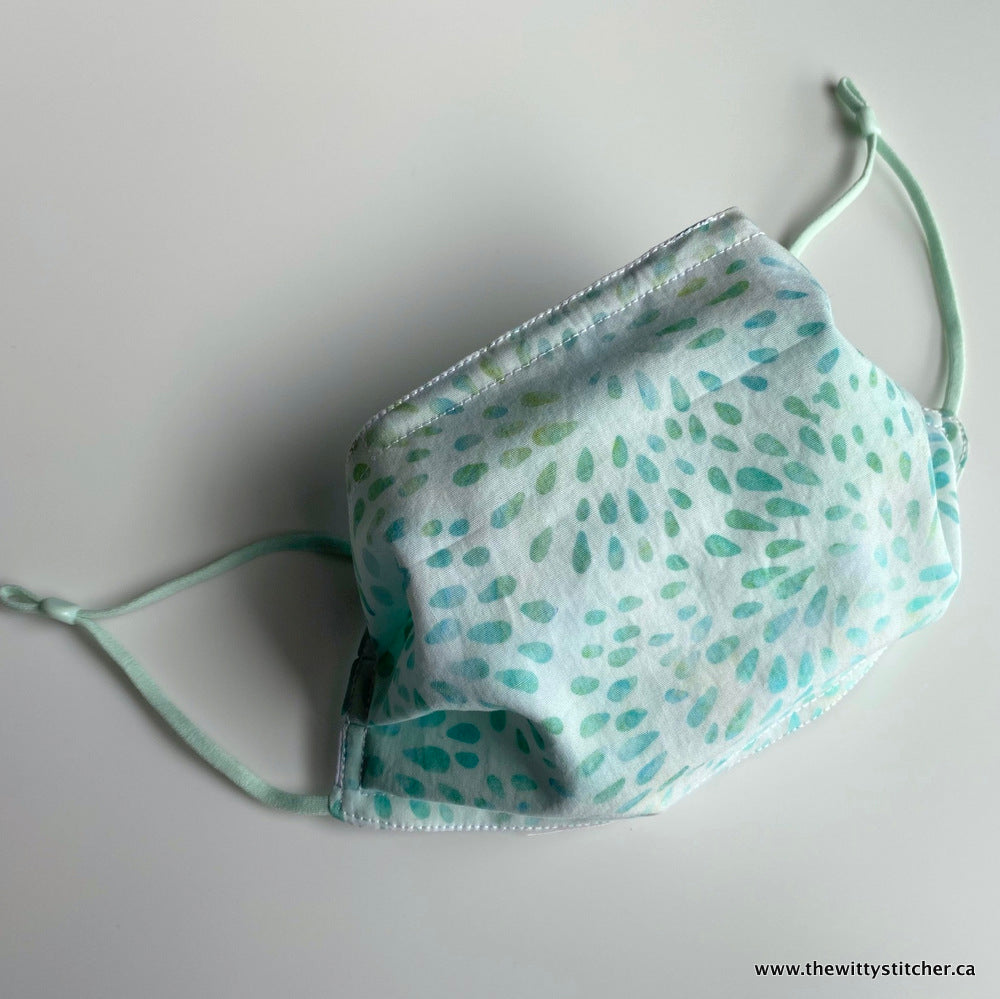 LAST CALL! BATIK Cloth Face Mask - AQUA STARBURST - ONLY 2 LEFT!