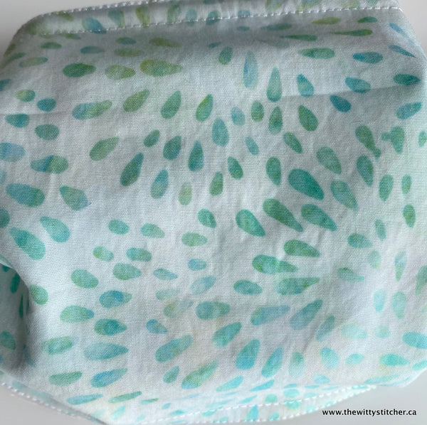 LAST CALL! BATIK Cloth Face Mask - AQUA STARBURST - ONLY 2 LEFT!