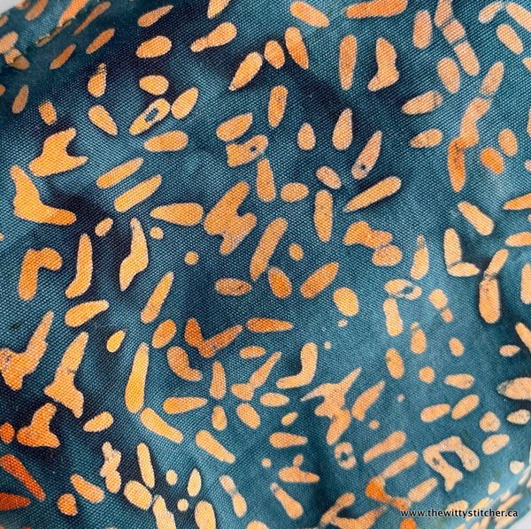 LAST CALL! BATIK Cloth Face Mask - GREEN/ORANGE SEEDS - Only 2 Left!