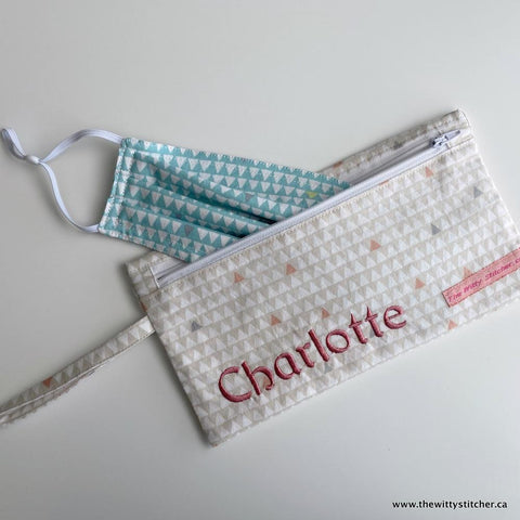 Cotton Face Mask - GREEN TRIANGLES