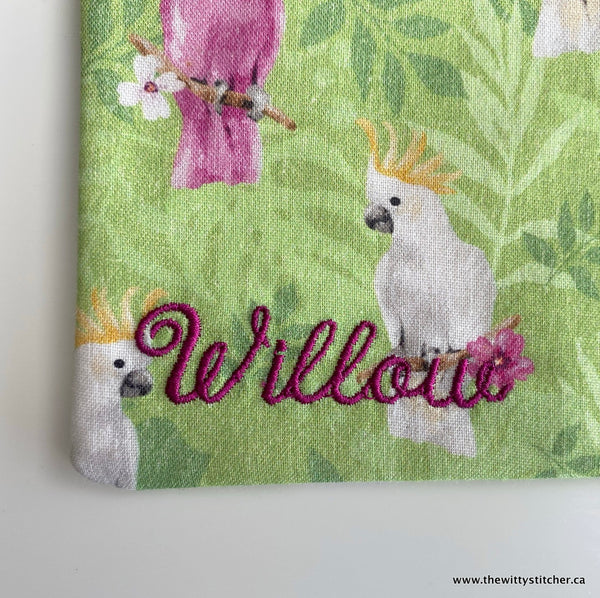 LAST CALL! Zippered Fabric Pouch - COCKATOOS - ONLY 5 LEFT!