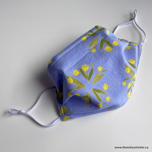 FLORAL Cotton Face Mask - YELLOW TULIPS