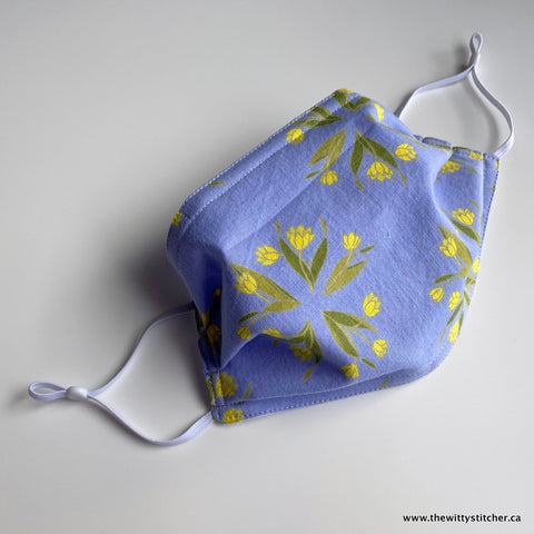 FLORAL Cotton Face Mask - YELLOW TULIPS