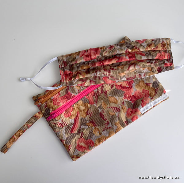 LAST CALL! Zippered Fabric Pouch - VINTAGE ROSES - Only 3 Left!