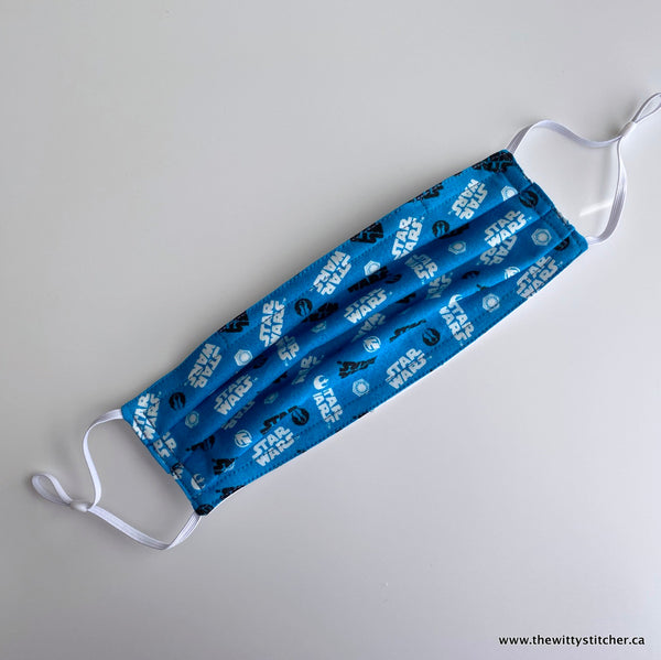 NOVELTY Cotton Face Mask - BLUE GALACTIC BATTLE