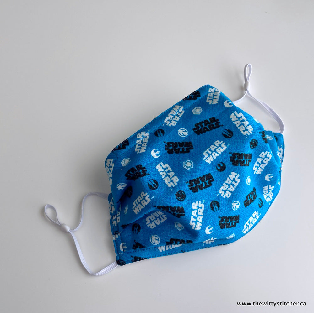 NOVELTY Cotton Face Mask - BLUE GALACTIC BATTLE