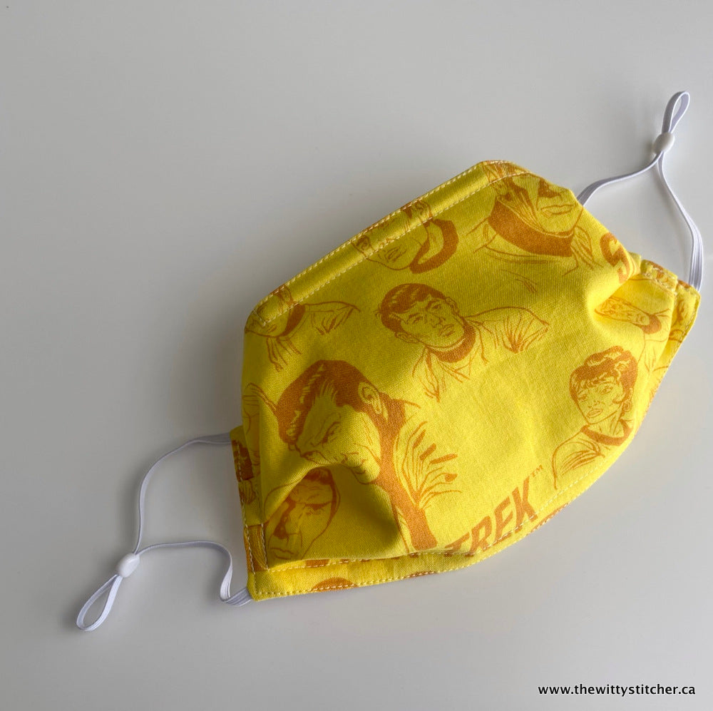 NOVELTY Cotton Face Mask - YELLOW GALACTIC GUYS