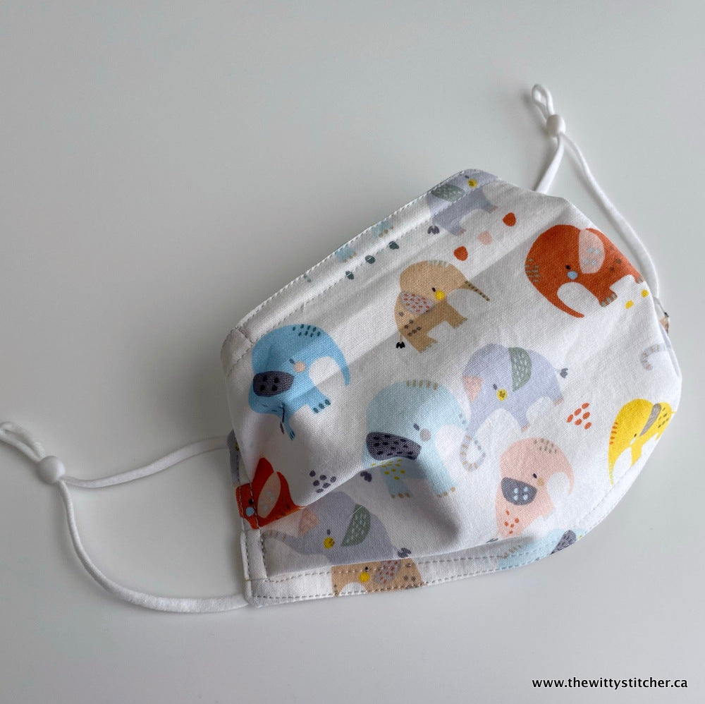 LAST CALL! ANIMALS Cloth Face Mask - ELEPHANTS - Only 3 Left!