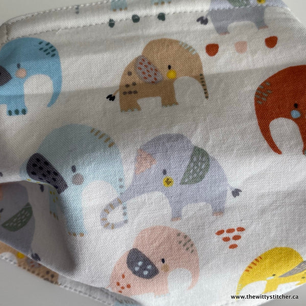 LAST CALL! ANIMALS Cloth Face Mask - ELEPHANTS - Only 3 Left!