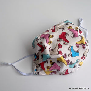 NOVELTY Cotton Face Mask - RETRO ROLLER SKATES - Only 1 Left!