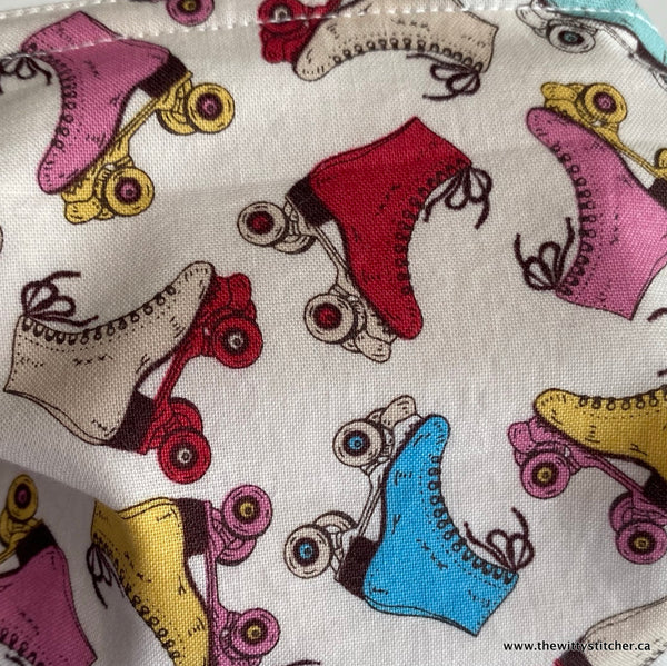 NOVELTY Cotton Face Mask - RETRO ROLLER SKATES - Only 1 Left!