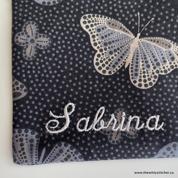 LAST CALL! Zippered Fabric Pouch - BLACK BUTTERFLIES - ONLY 3 Single Zips LEFT!
