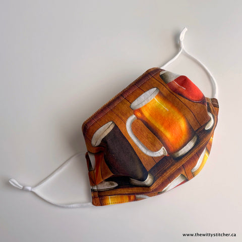 LAST CALL! NOVELTY Cotton Face Mask - BEER & WINE TIME - Only 2 Left!