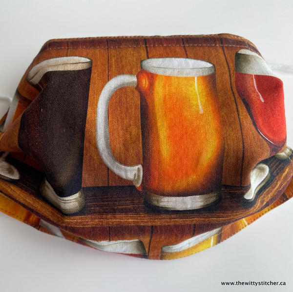 LAST CALL! NOVELTY Cotton Face Mask - BEER & WINE TIME - Only 2 Left!