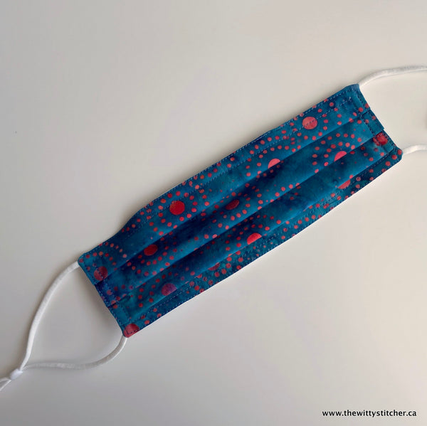 BATIK Cloth Face Mask - BLUE WATERMELON DOTS