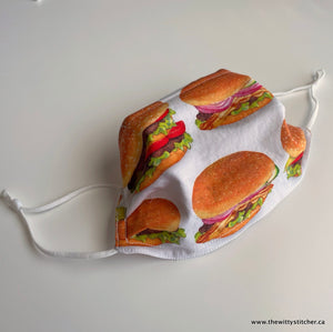 NOVELTY Cotton Face Mask - BURGER TIME