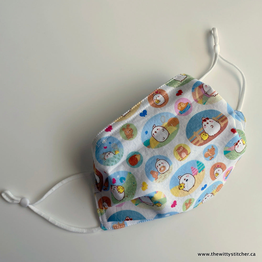 NOVELTY Cotton Face Mask - CUTE CARTOON ANIMALS