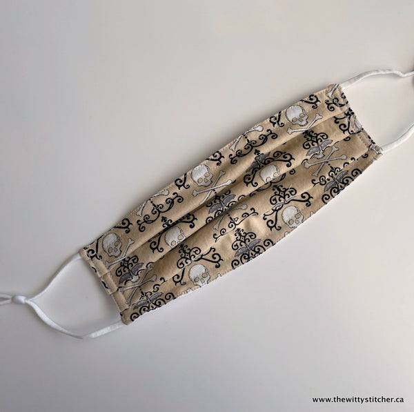 NOVELTY Cotton Face Mask - SKULL & CROSS BONES