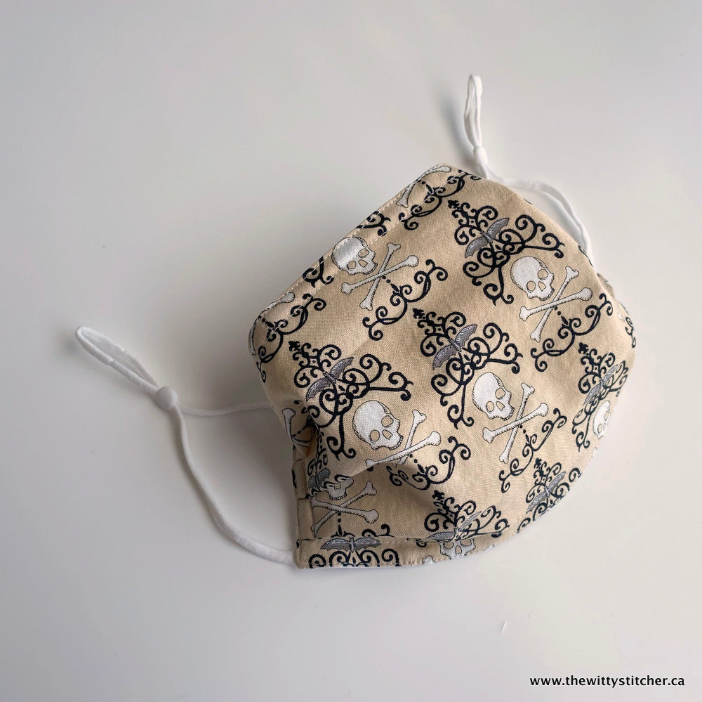 NOVELTY Cotton Face Mask - SKULL & CROSS BONES