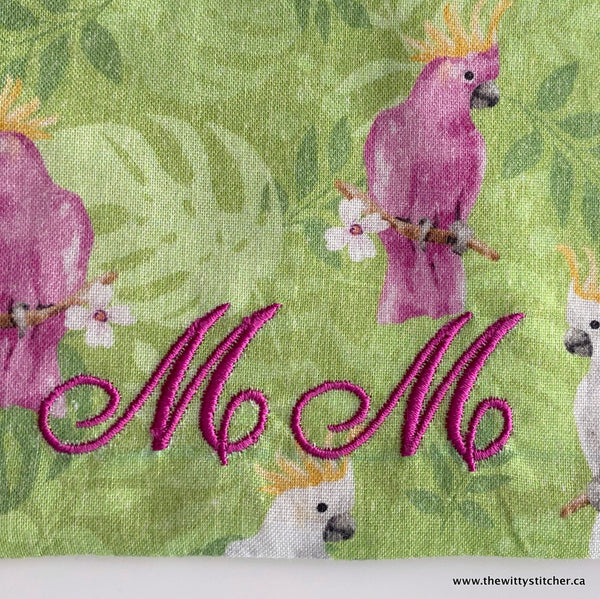 LAST CALL! Zippered Fabric Pouch - COCKATOOS - ONLY 5 LEFT!