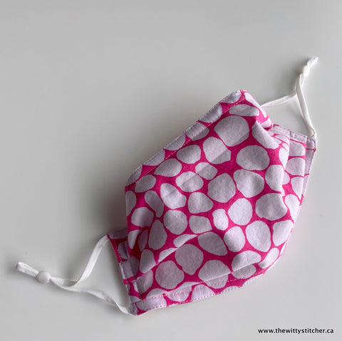 Cotton Face Mask - FUSCIA PINK BIG DOTS