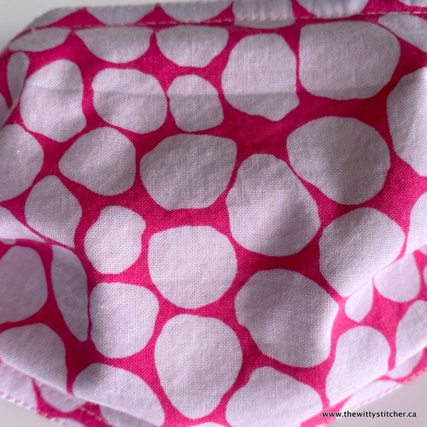 Cotton Face Mask - FUSCIA PINK BIG DOTS